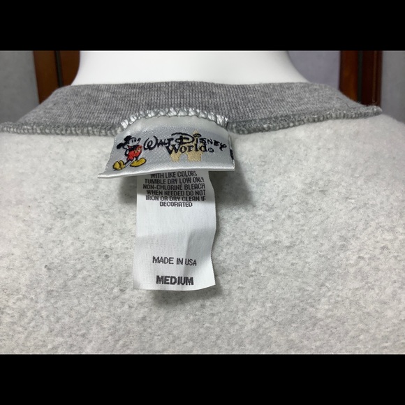 Walt Disney World Mickey Mouse Pullover Sweater Crew Neck Long Sleeve Gray Sz M - Picture 11 of 12